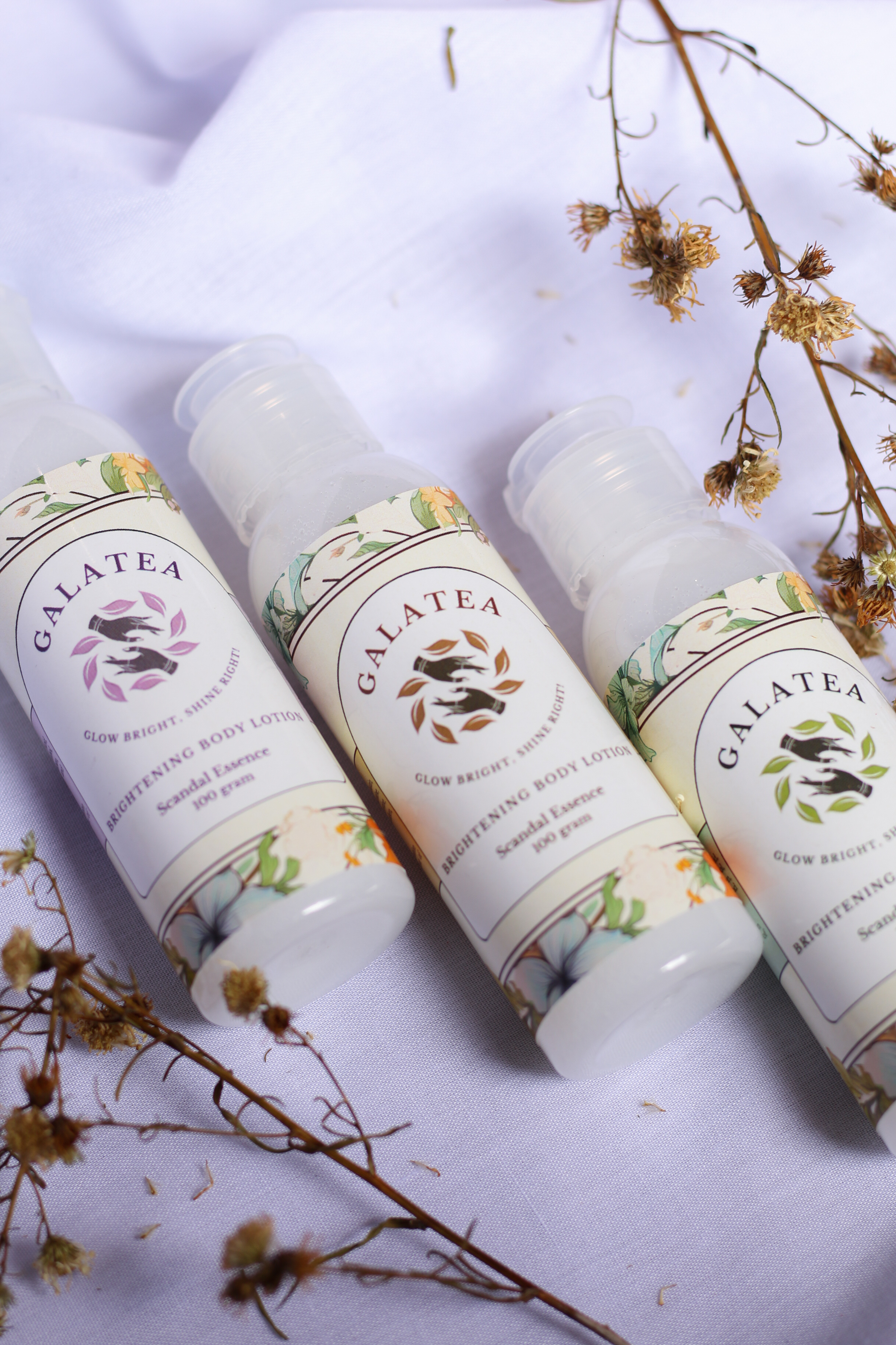 100 g body lotion product formulated with Alpha Arbutin and Niacinamide as part of a product development and entrepreneurship project.