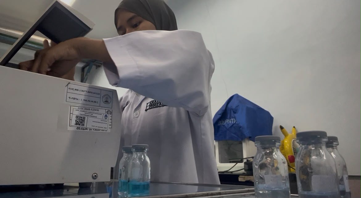 Performing UV-Vis spectrophotometric analysis to measure methylene blue concentration after the adsorption process.