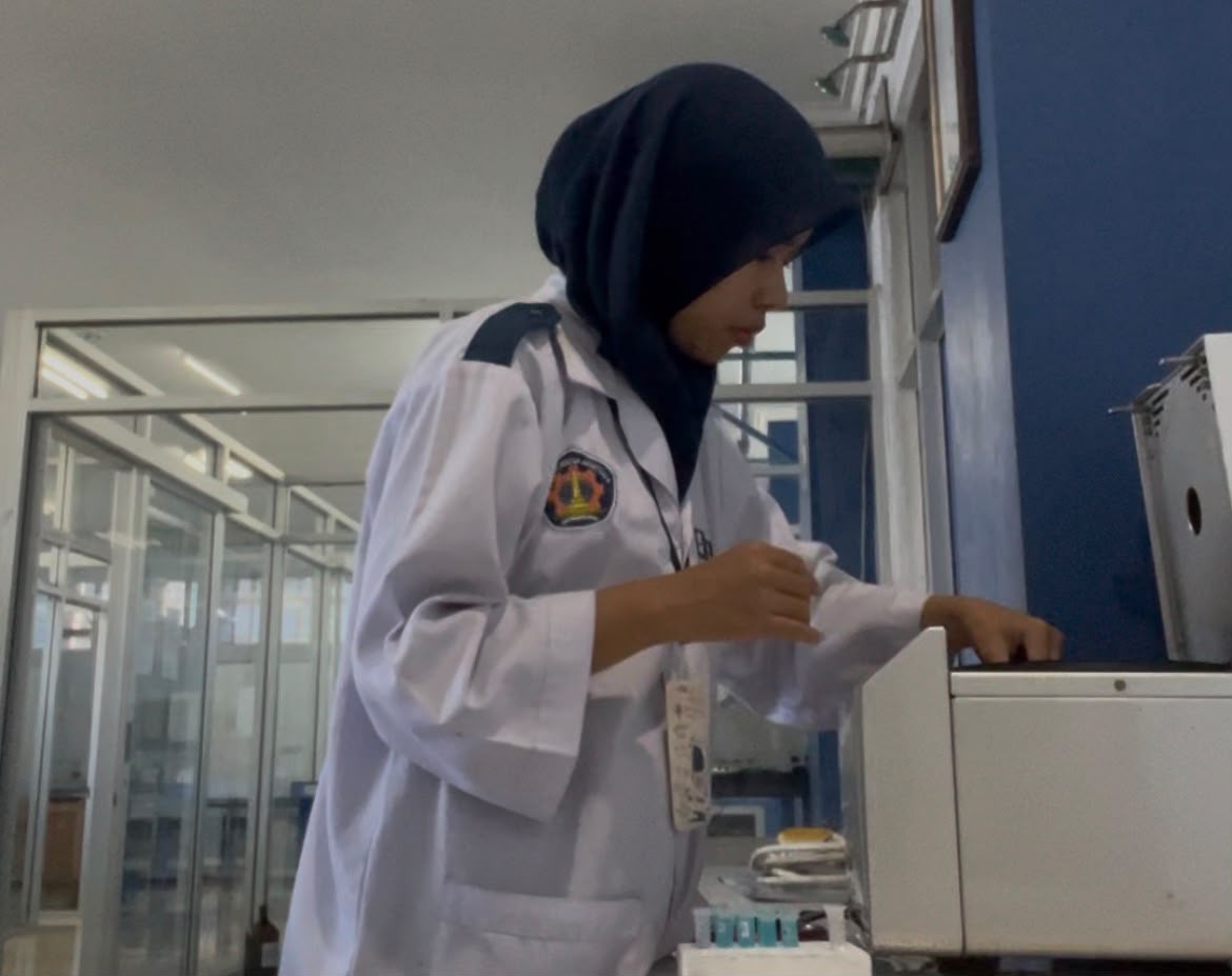 Conducting a centrifugation process to separate solid adsorbent particles from the solution during methylene blue adsorption experiments.